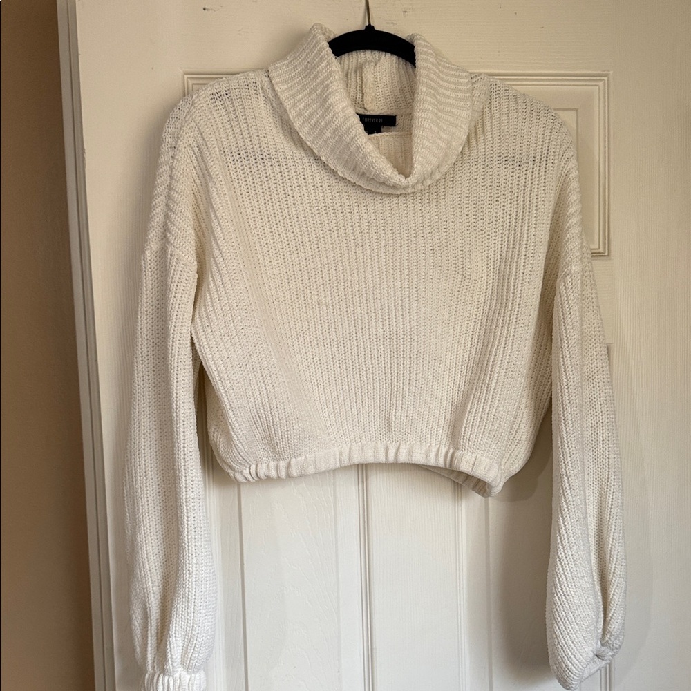 Forever 21 Cream Cowl Neck Sweater